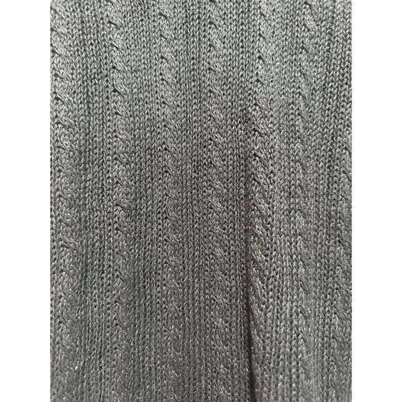 Vintage Ralph Lauren Blue Label Linen Cable Knit Polo Shirt M Black Collar Prepp - Picture 4 of 11